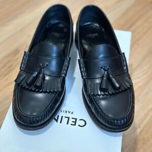 CELINE Hedi Slimane luco tassel loafer with kiltie in black 41
